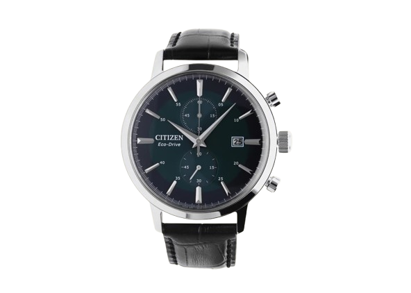 Citizen Men's Watch - Black/Dark Green (Leather strap)