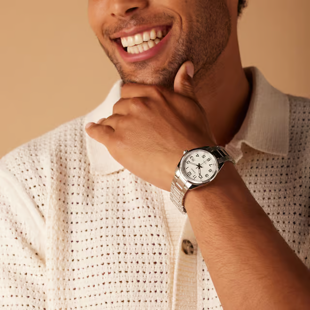 Casio Men's Watch - Silver/White