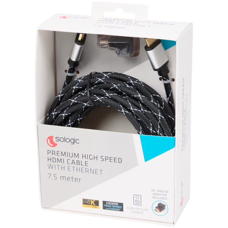 4K HDMI cable with adapter - 7.5 meters