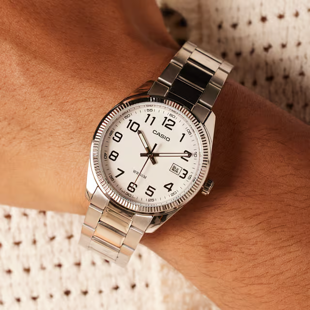 Casio Men's Watch - Silver/White